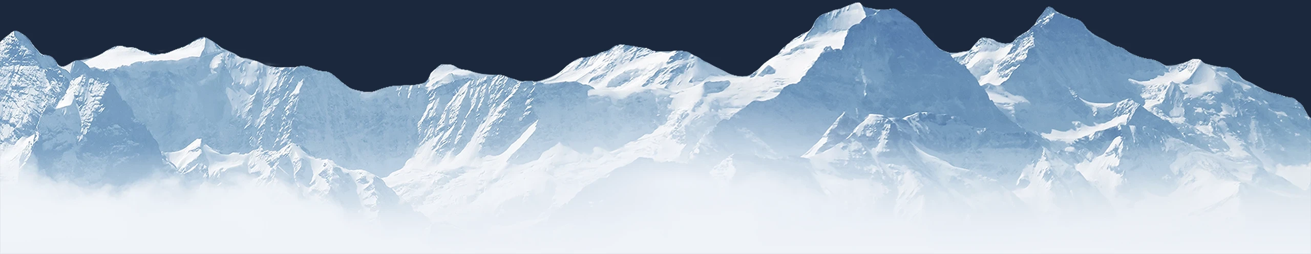 Panoramic view of swiss alps in winter